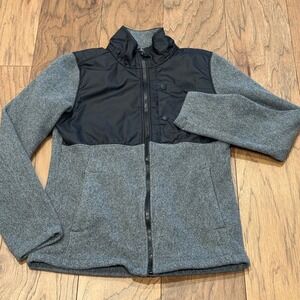 The North Face Womens Gray Black Full Zip Fleece Jacket Small Denali Style